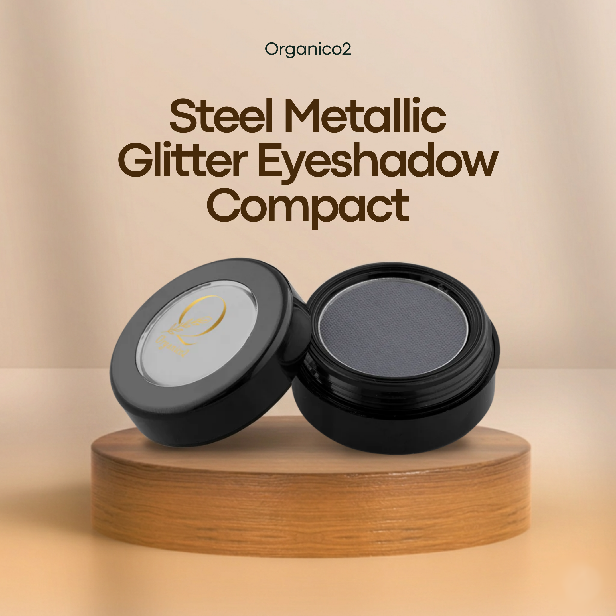Glitter - Eye Shadow - Steel Metallic With - Compact