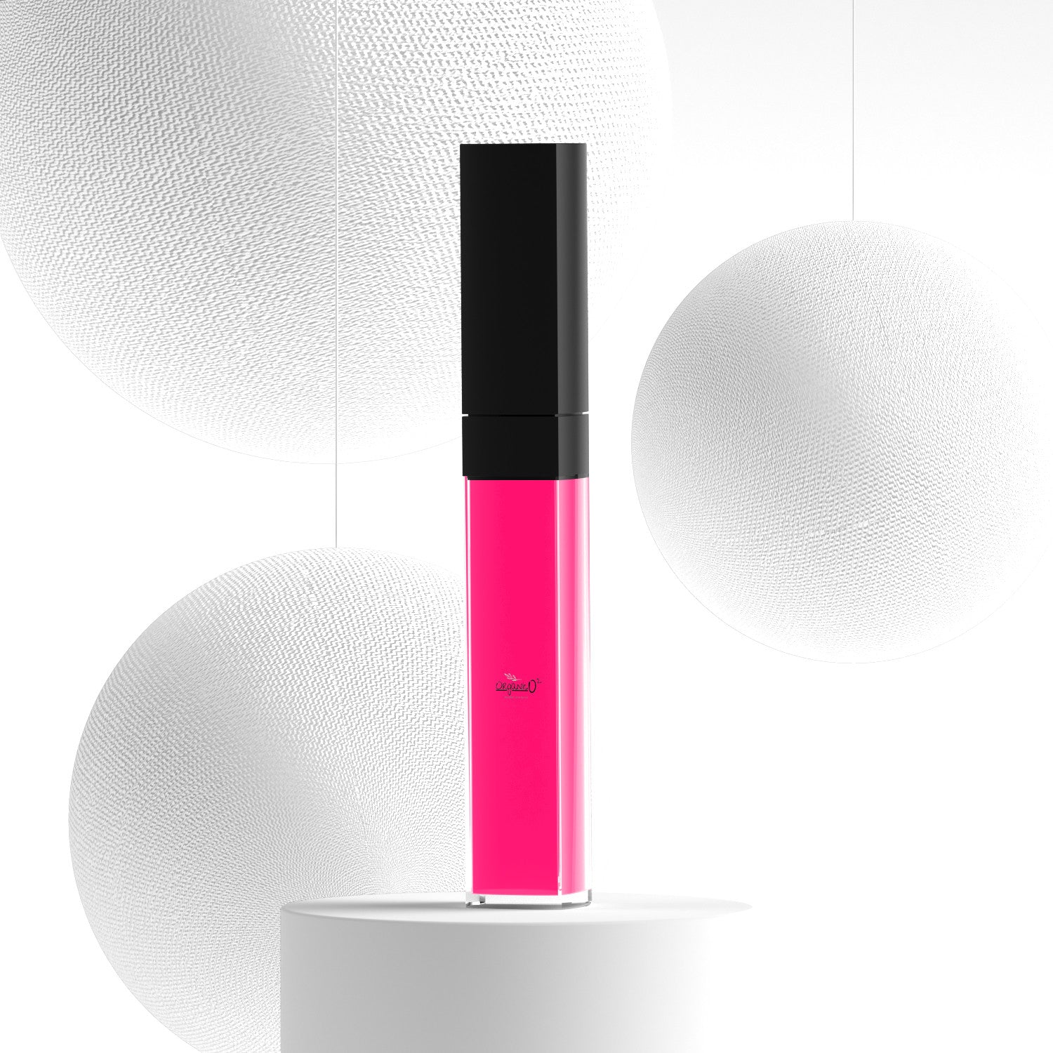 My Store bright pink liquid-lipstick with organic lip gloss formula in sleek black cap container