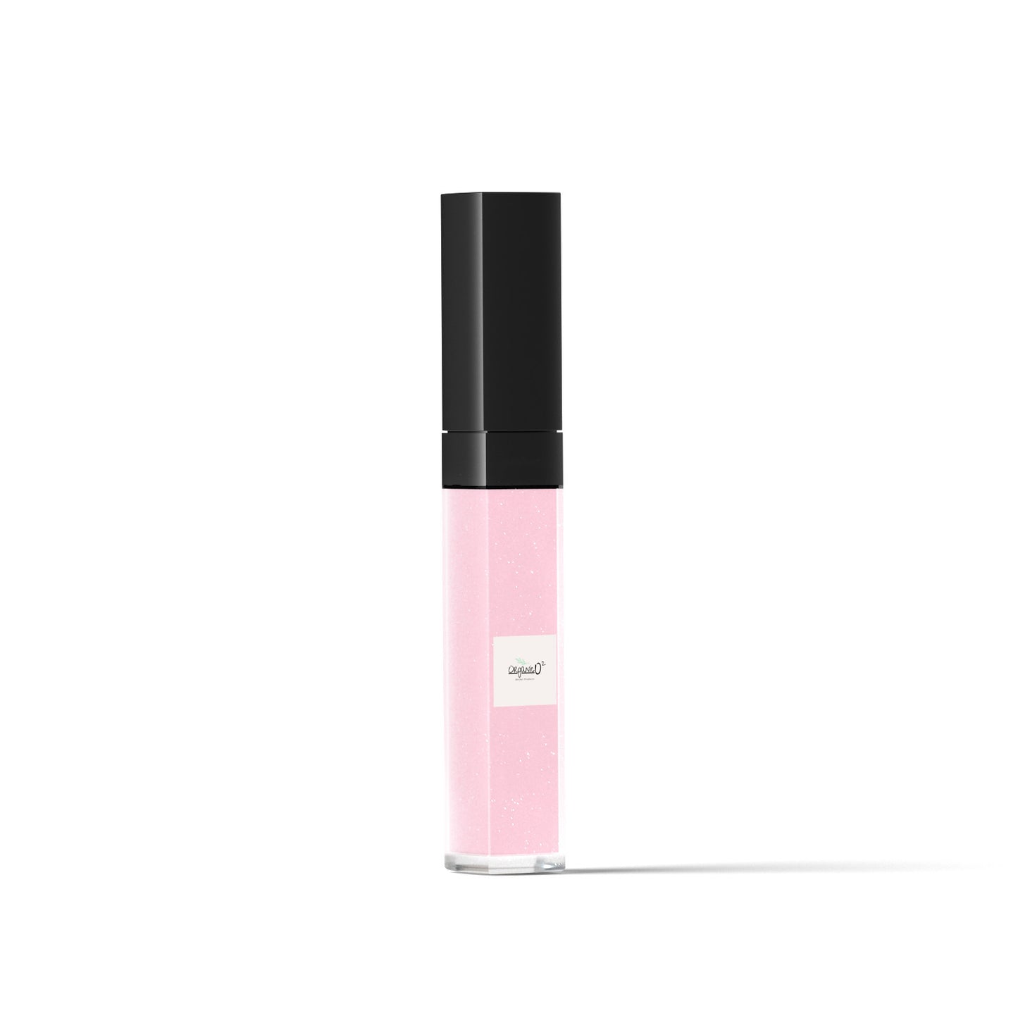My Store organic lip gloss in a pink shade with black cap and clear container