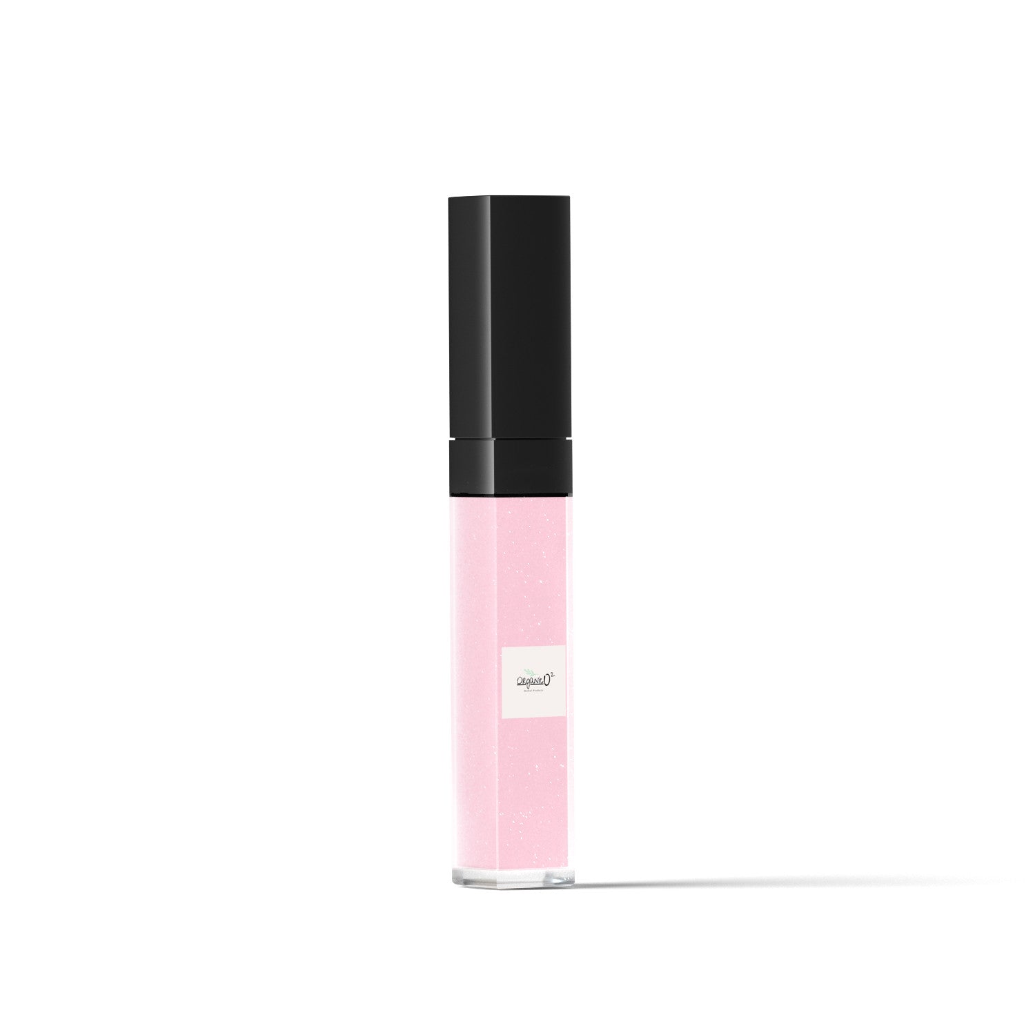 My Store organic lip gloss in a pink shade with black cap and clear container