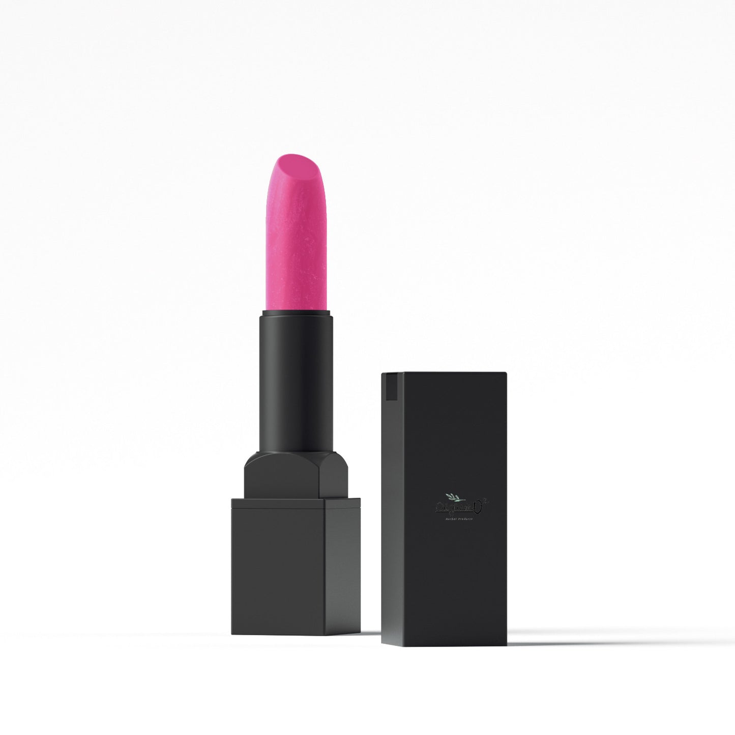 My Store natural pink lipstick in sleek black packaging with the cap beside it