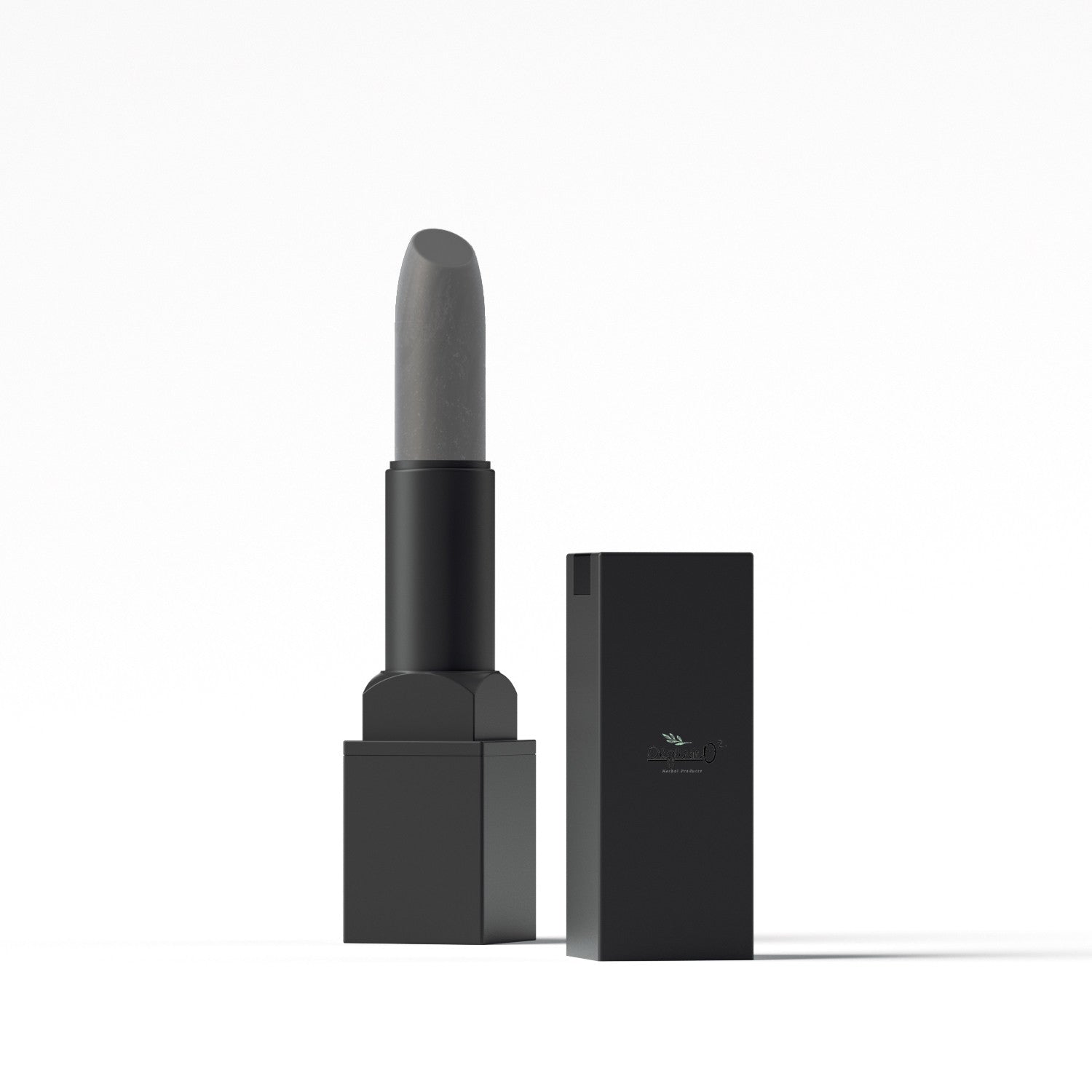 Matte organic purple lipstick in sleek black packaging by My Store with cap beside it